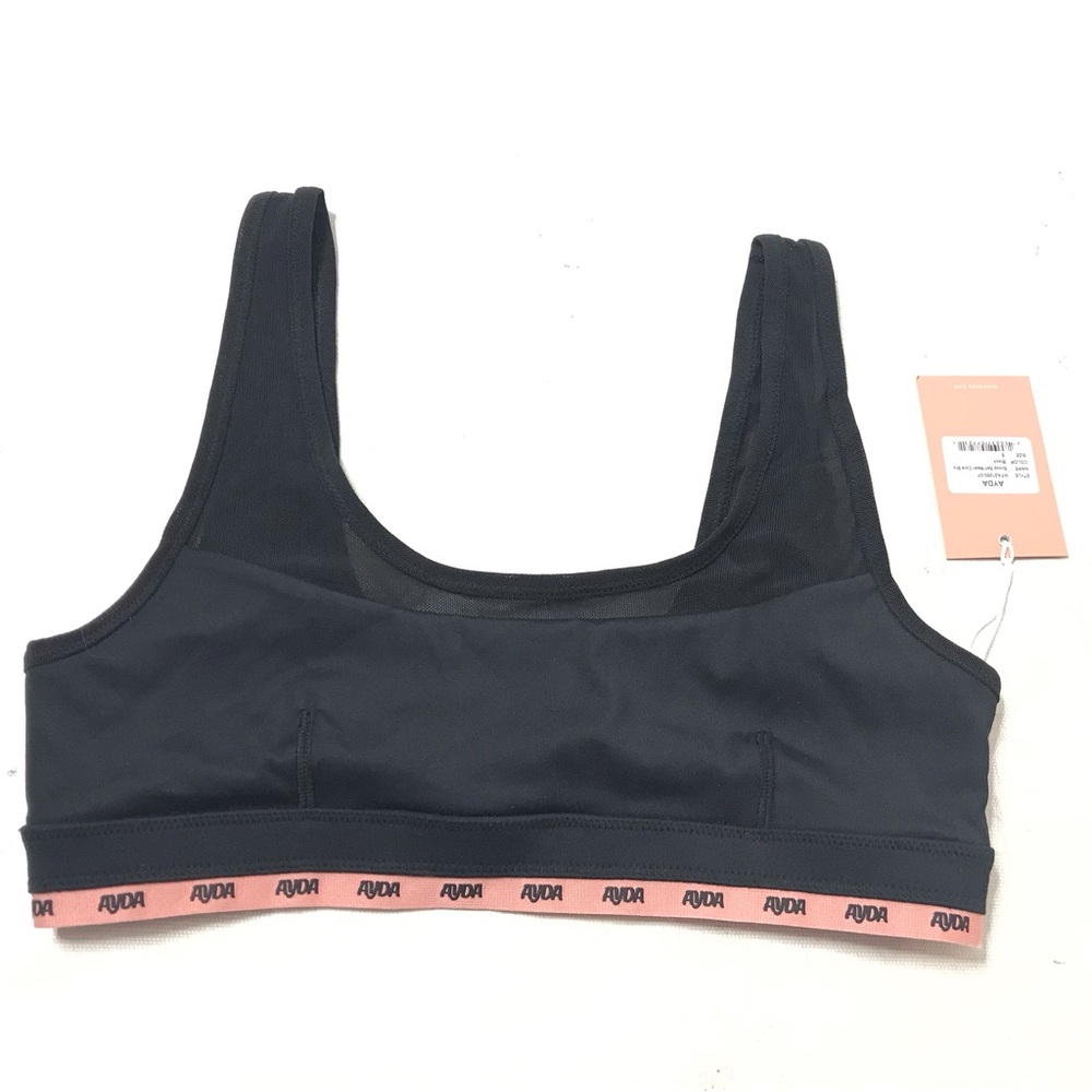 Ayda Women’s Size S Scoop Self Mesh Core Bra Black Bralette New